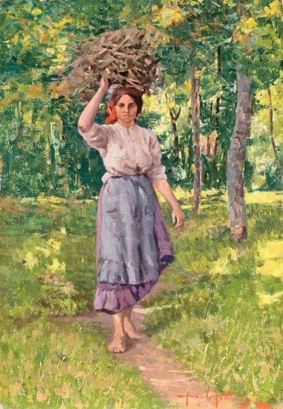 Angiolo - Contadina che porta la legna